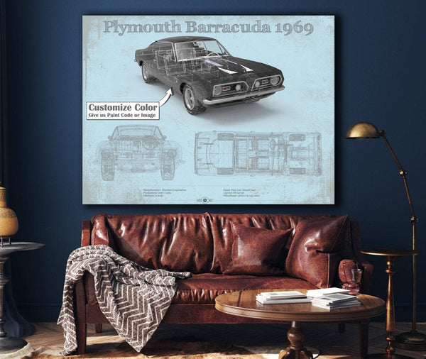 Cutler West Plymouth Barracuda Original Blueprint Art