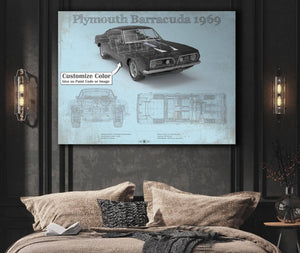Cutler West Plymouth Barracuda Original Blueprint Art