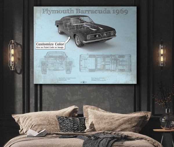 Cutler West Plymouth Barracuda Original Blueprint Art