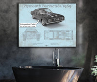 Cutler West Plymouth Barracuda Original Blueprint Art