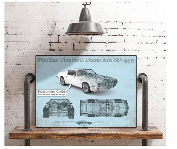 Cutler West Pontiac Firebird Trans Am SD 455 (1973) Vintage Auto Print