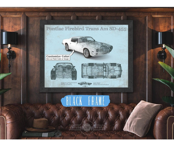 Cutler West Pontiac Firebird Trans Am SD 455 (1973) Vintage Auto Print