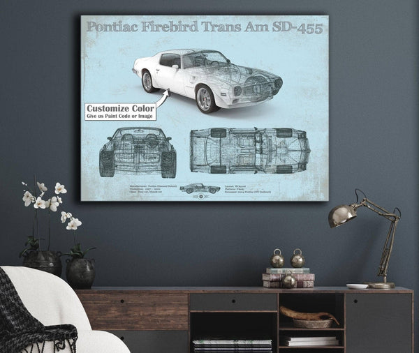 Cutler West Pontiac Firebird Trans Am SD 455 (1973) Vintage Auto Print