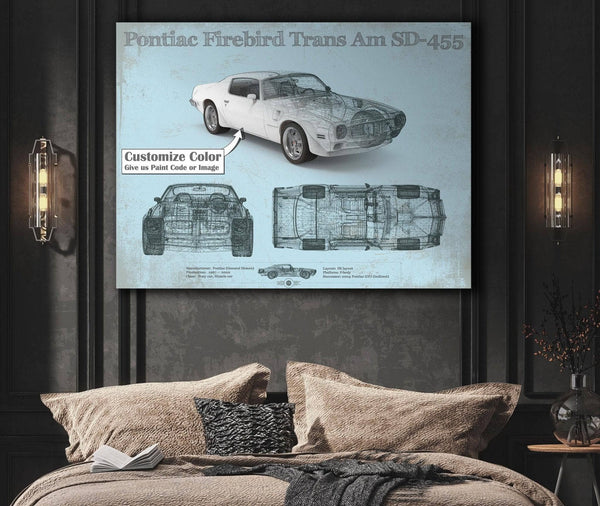 Cutler West Pontiac Firebird Trans Am SD 455 (1973) Vintage Auto Print