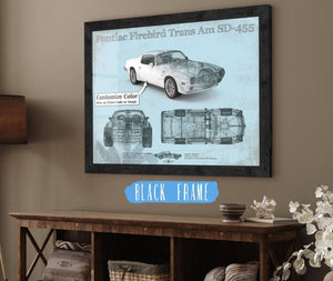 20" x 16" / Black Frame Cutler West Pontiac Firebird Trans Am SD 455 (1973) Vintage Auto Print