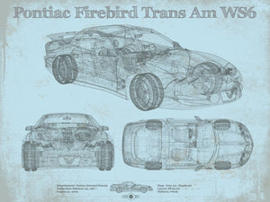 14" x 11" / Unframed Cutler West Pontiac Firebird Trans Am WS6 Vintage Auto Print