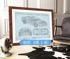 20" x 16" / Walnut Frame & Mat Cutler West Pontiac Firebird Trans Am WS6 Vintage Auto Print