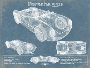 14" x 11" / Unframed Cutler West Porsche 550 Vintage Sports Car Print