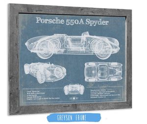 20" x 16" / Greyson Frame Cutler West Porsche 550A Spyder Blueprint Vintage Auto Print
