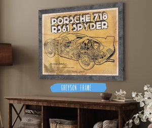 14" x 11" / Greyson Frame Cutler West Porsche 718 Spyder Racing Sports Car Print