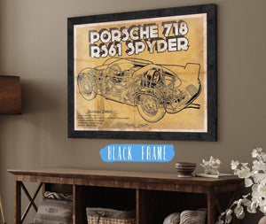20" x 16" / Black Frame Cutler West Porsche 718 Spyder Racing Sports Car Print