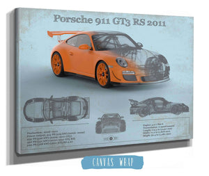 Cutler West Porsche 911 GT3 RS 2011 Vintage Sports Car Print