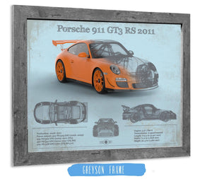 Cutler West Porsche 911 GT3 RS 2011 Vintage Sports Car Print