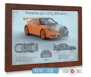 Cutler West Porsche 911 GT3 RS 2011 Vintage Sports Car Print