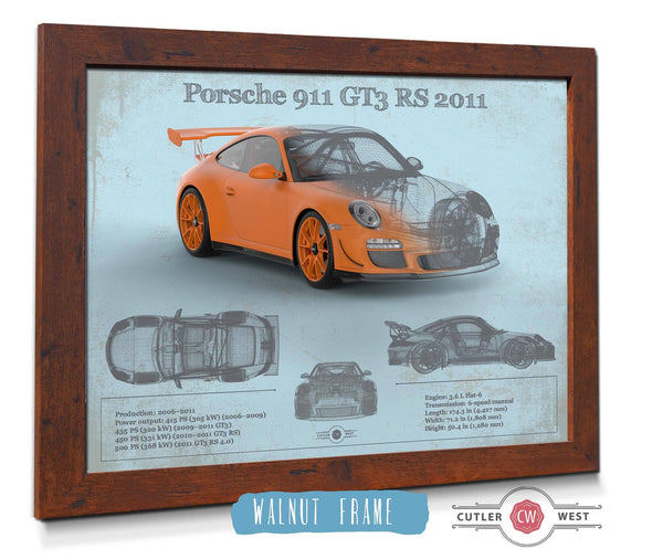 Cutler West Porsche 911 GT3 RS 2011 Vintage Sports Car Print