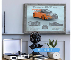 Cutler West Porsche 911 GT3 RS 2011 Vintage Sports Car Print