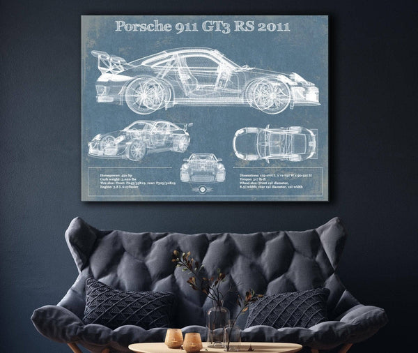 Cutler West Porsche 911 GT3 RS 2011 Vintage Sports Car Print