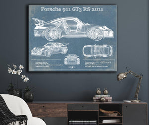 Cutler West Porsche 911 GT3 RS 2011 Vintage Sports Car Print