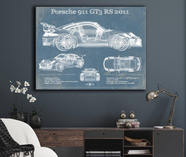 Cutler West Porsche 911 GT3 RS 2011 Vintage Sports Car Print