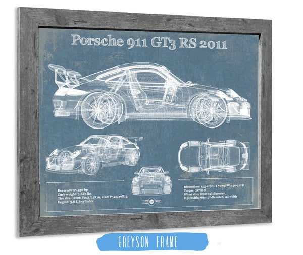 Cutler West Porsche 911 GT3 RS 2011 Vintage Sports Car Print