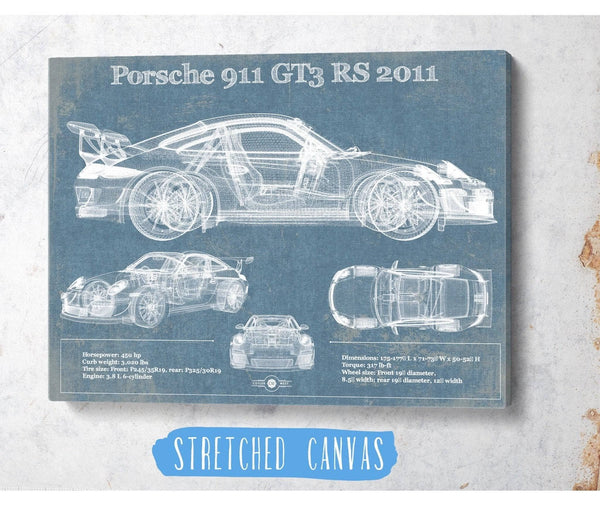 Cutler West Porsche 911 GT3 RS 2011 Vintage Sports Car Print