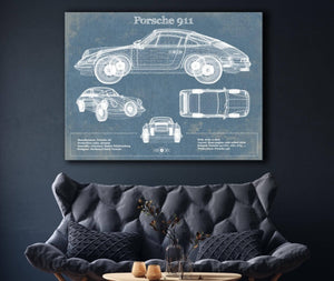 Cutler West Porsche 911 Vintage Blueprint Auto Print