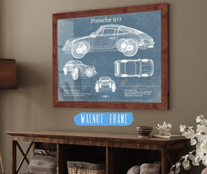 Cutler West Porsche 911 Vintage Blueprint Auto Print