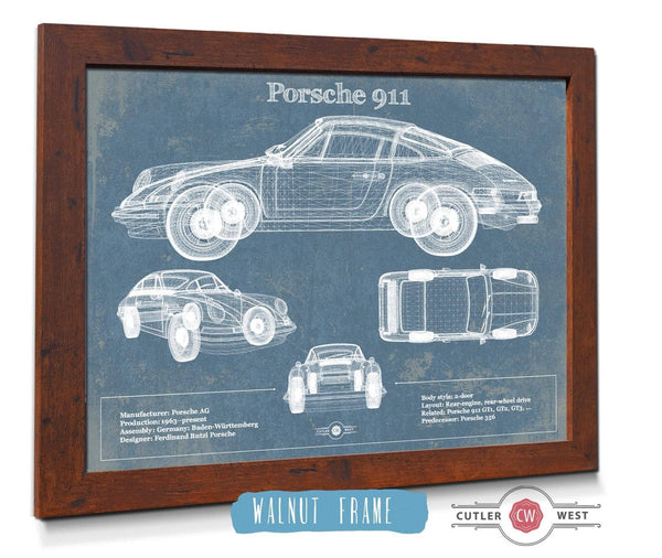 Cutler West Porsche 911 Vintage Blueprint Auto Print