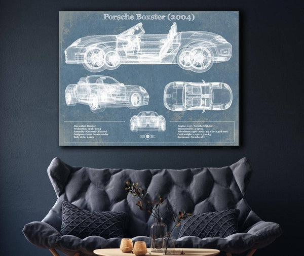 Cutler West Porsche Boxster (2004) Blueprint Vintage Auto Print