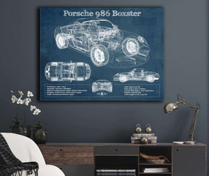 Cutler West Porsche Boxster (Type 986) Blueprint Vintage Auto Print