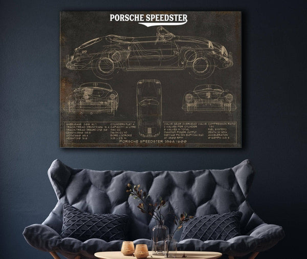 Cutler West Porsche Speedster 356A 1600 Vintage Auto Print