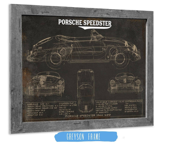 Cutler West Porsche Speedster 356A 1600 Vintage Auto Print