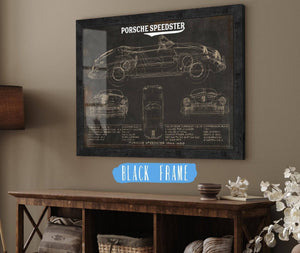20" x 16" / Black Frame Cutler West Porsche Speedster 356A 1600 Vintage Auto Print