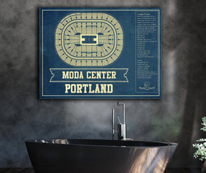 Cutler West Portland Trail Blazers Moda Center Vintage Basketball Blueprint NBA Print