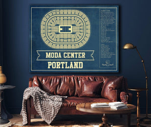 Cutler West Portland Trail Blazers Moda Center Vintage Basketball Blueprint NBA Print