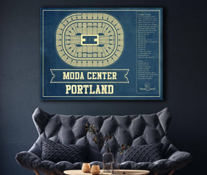 Cutler West Portland Trail Blazers Moda Center Vintage Basketball Blueprint NBA Print