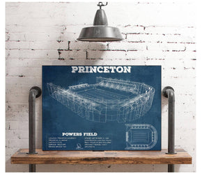 Cutler West Princeton Tigers Football Art - Vintage Powers Field Blueprint Wall Art