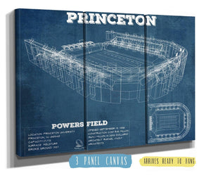 14" x 11" / Unframed Cutler West Princeton Tigers Football Art - Vintage Powers Field Blueprint Wall Art