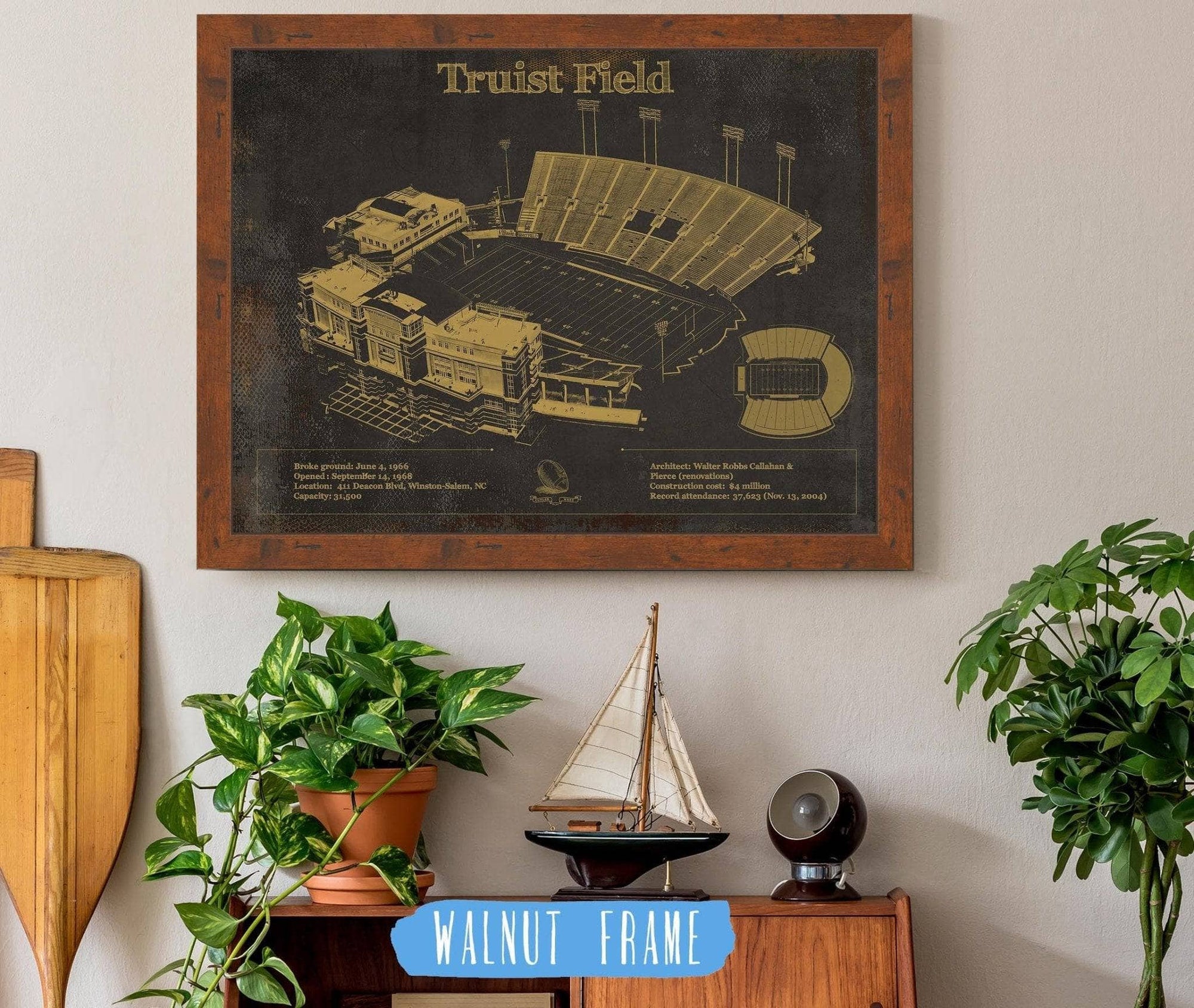 Cutler West College Football Collection Wake Forest Football Art - Truist Field Vintage Wall Art
