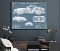 Cutler West Vehicle Collection BMW Z4 M40i (2019) Vintage Blueprint Auto Print