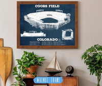 Cutler West Baseball Collection 14" x 11" / Walnut Frame Colorado Rockies Coors Field - Vintage Baseball Fan Print 661276959-TOP_54284