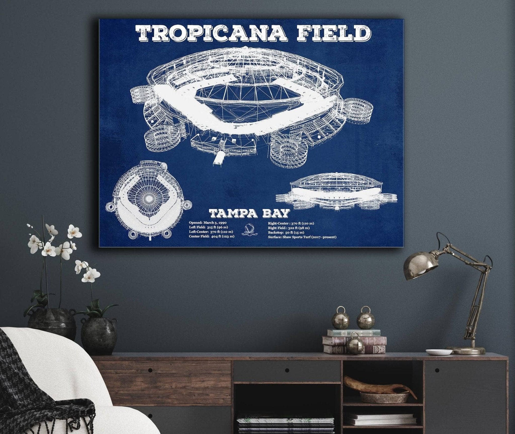 Cutler West Baseball Collection Tampa Bay Rays Tropicana Field Vintage Wall Art