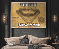 Cutler West Baseball Collection New York Mets - Citi Field Vintage Seating Chart Baseball Print