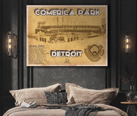 Cutler West Baseball Collection Vintage Detroit Tigers Comerica Park Baseball Print