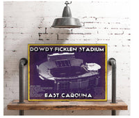 Cutler West College Football Collection East Carolina Pirates - Dowdy–Ficklen Stadium Vintage Blueprint Wall Art