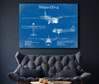 Cutler West Waco CG-4 Military Aircraft Patent Blueprint Original Military Wall Art