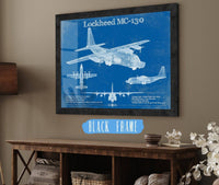 Cutler West Military Aircraft 14" x 11" / Black Frame Lockheed MC-130 Vintage Aviation Blueprint Military Print 933311100_10226
