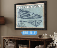 Cutler West 14" x 11" / Black Frame Yas Marina Circuit Blueprint Race Track Print 805534261-14"-x-11"4946