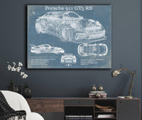 Cutler West Porsche Collection Porsche 911 GT3 RS Vintage Blueprint Auto Print