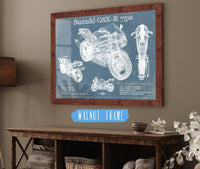 Cutler West Suzuki GSX R750 Blueprint Motorcycle Patent Print